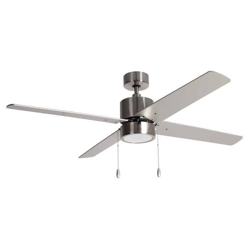 Scoggins 52" 4-Blade Indoor Ceiling Fan, Brushed Nickel, Brushed Nickel