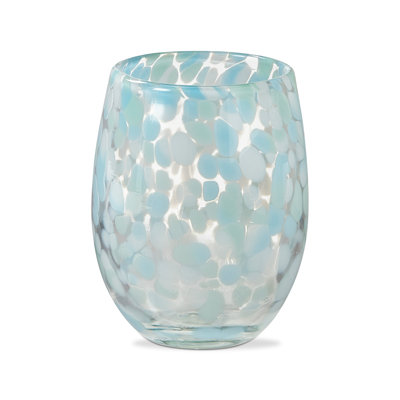 Confetti Stemless Wine Glass Ocean Blue