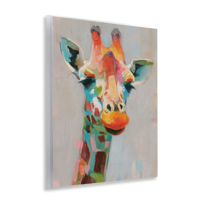 Plaque murale girafe peinte arc-en-ciel, design par Svetlana Aleynikova