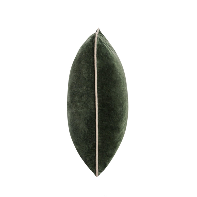 Harriet Cotton Throw Pillow, Forest Green, Square 18"