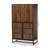 Torian Panel Door 8-Internal Shelf Walnut & Black Storage Cabinet, 52.95" H X 31.15" W X 15.38" D