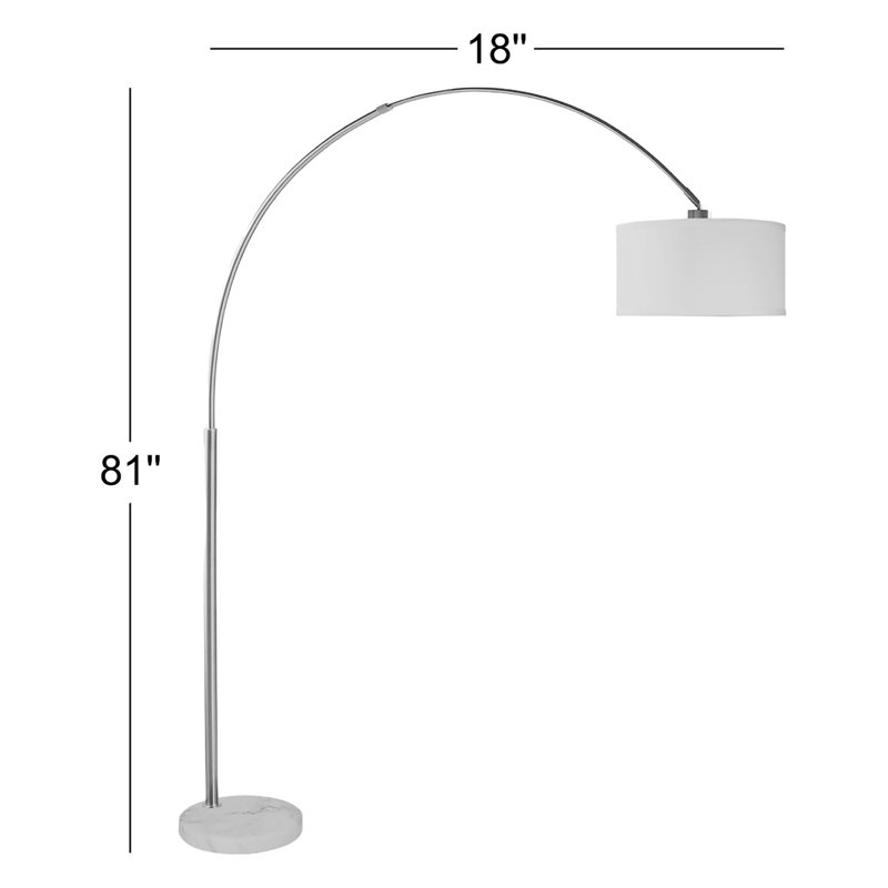 Lampe sur pied arquée 81 po Burchill, Argent