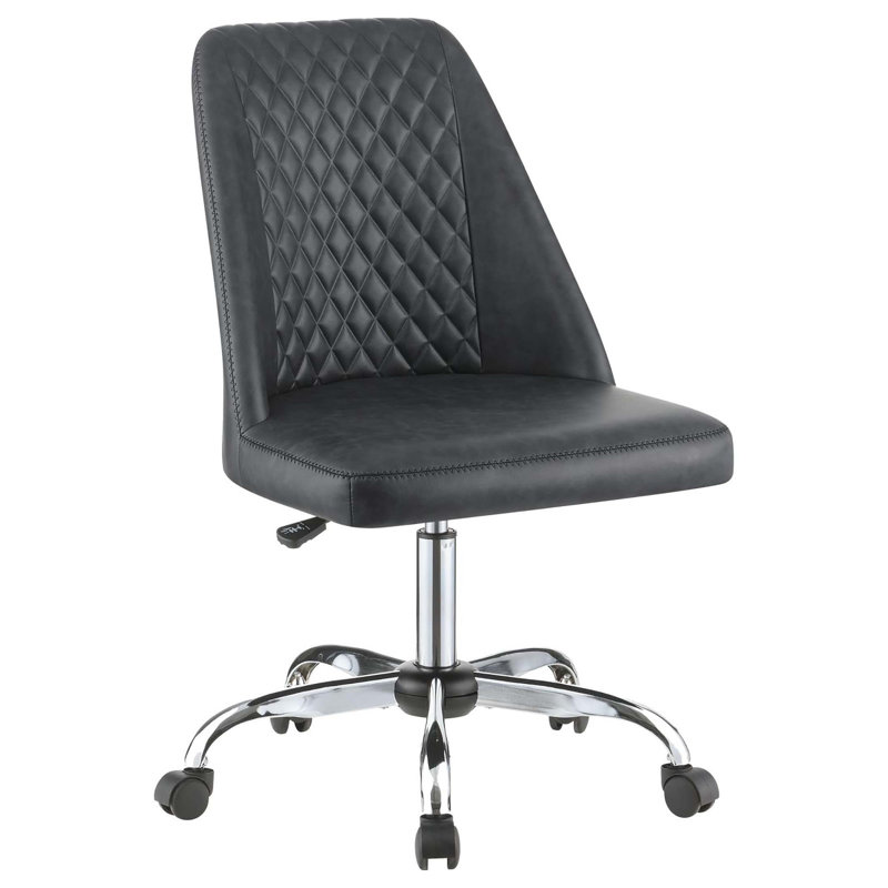et chaise de bureau réglable chromée, Gris