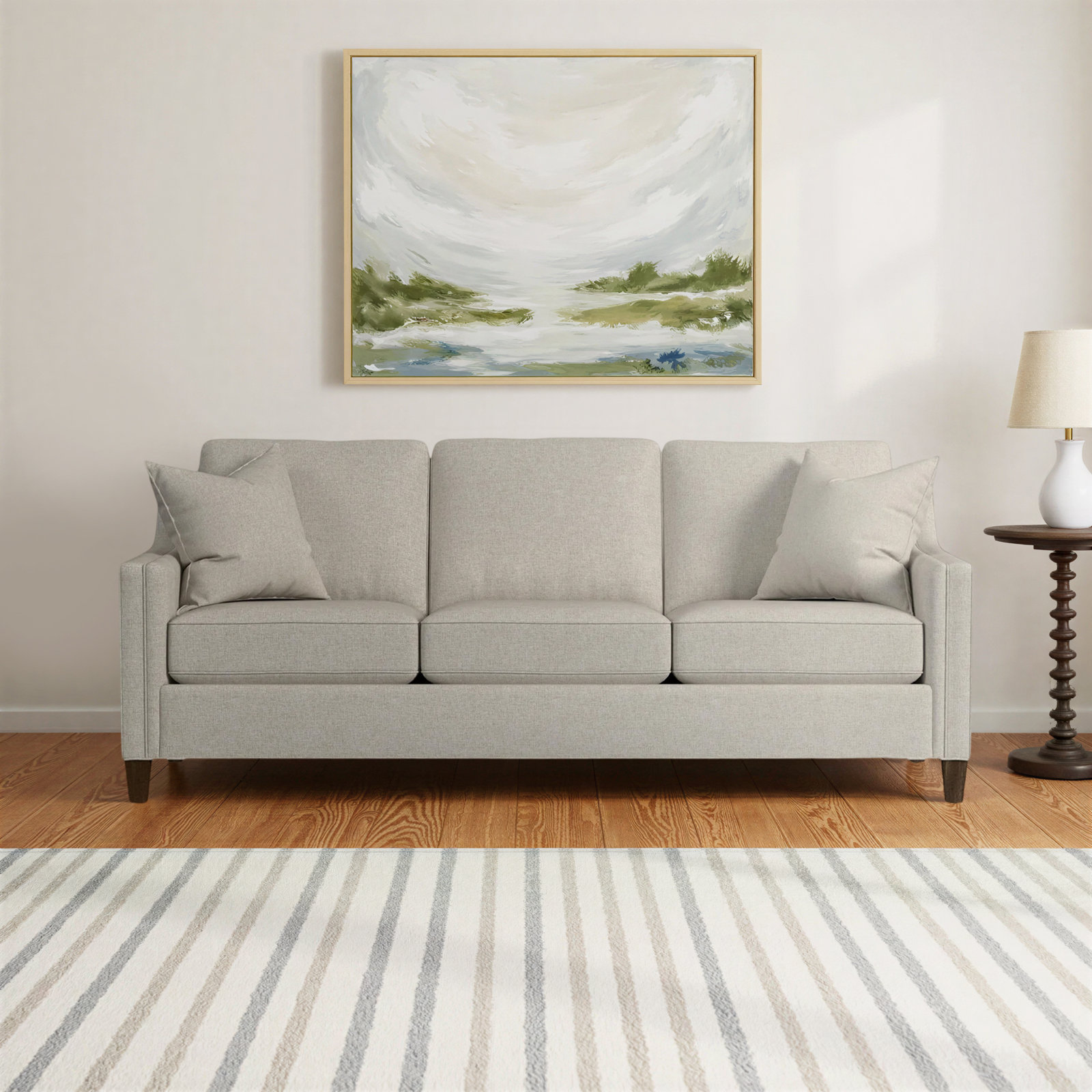 Finnegan 88" Sofa, Driftwood Silver Polypropylene/Olefin