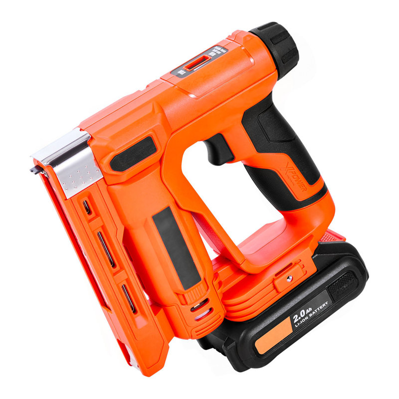 Cordless Brad Nailer, 2-In-1 Nail Gun Staple Gun, 18 Gauge 5/8 Inch, Includes 1000 Pcs Staples And 1000 Pcs Nails, With Battery And Charger, Non-Slip Rubber Grip, For Woodworking DIY Projects