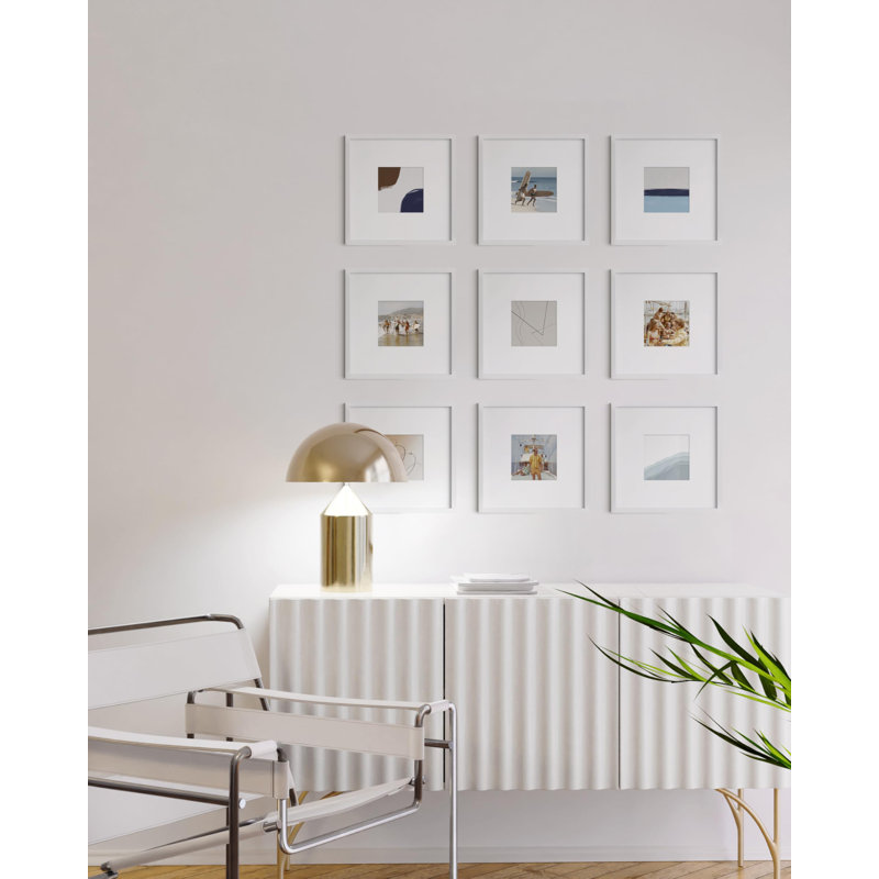 Cadre photo en bois, Blanc, Bois massif, L 10 po x H 10 po