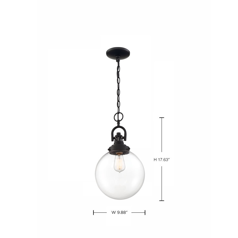 Luminaire suspendu à 1 lumière Crownfield, Bronze vieilli