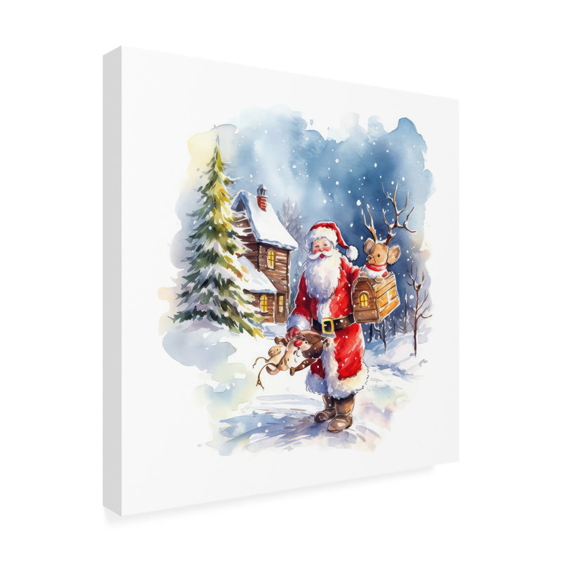 «Seasonal Jolly Santa 1», reproduction sur toile, H 24 po x l 24 po x P 2 po