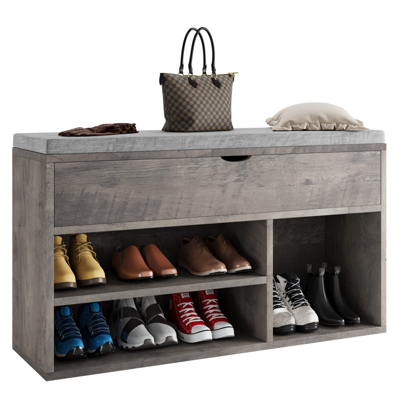 Shoe Storage Bench, Gray