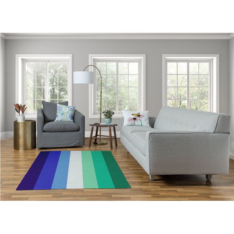 Chenille Striped Indoor Rug, Rectangle 4' x 6'