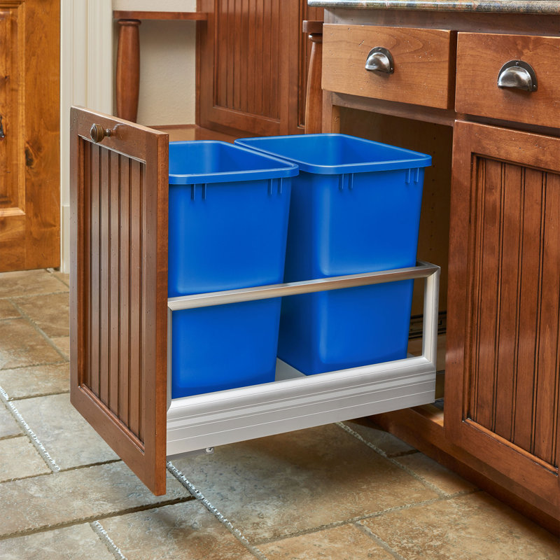 Rev-A-Shelf Poubelle, bleu, paquet de 2, RV-1024-22-2, Bleu, 6.75