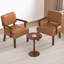 Chaises d'appoint de salon de 32,6 po de hauteur avec table de bout et fauteuil d'appoint en cuir Nondas-948678184