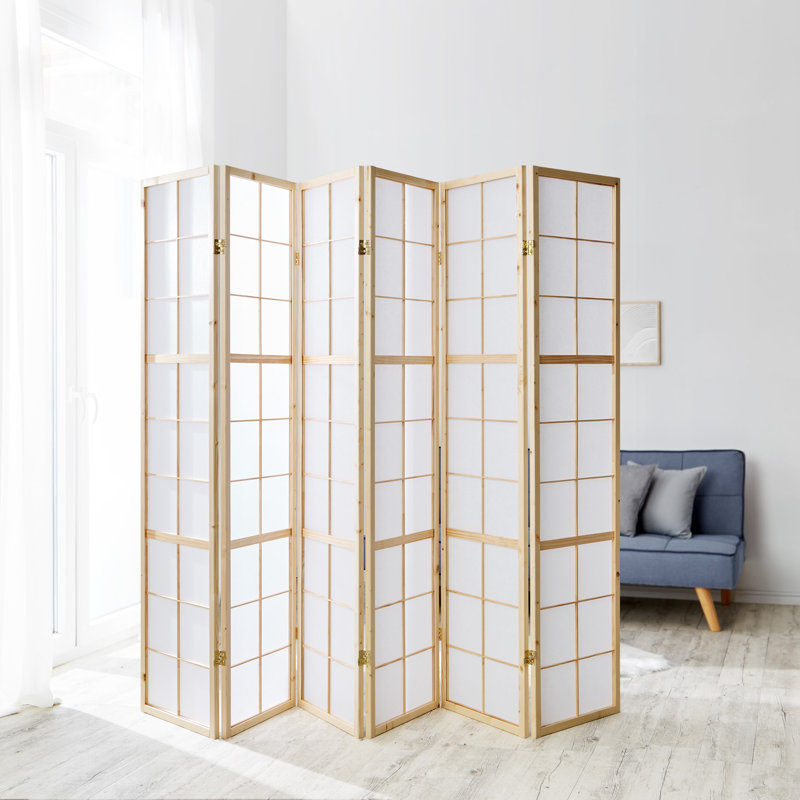 Bastian Room Divider, Natural, 6 Panels