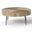 Ensemble de tables de bout et de cocktail en bois d'acacia avec pieds en métal noir Stella - 2 pièces