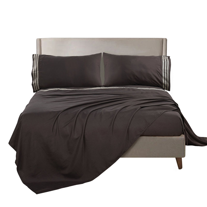 Microfiber Plain Weave / Muslin Sheet Set, Chocolate, Full Sheet Set + 1 Fitted Sheet + 2 Pillowcases