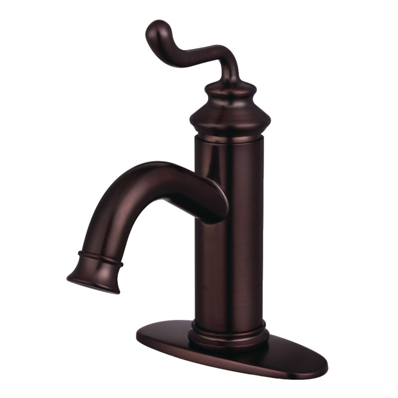 Kingston Brass Royale Single-Handle 1-Hole Deck Mount Bathroom Faucet with Push Pop-Up