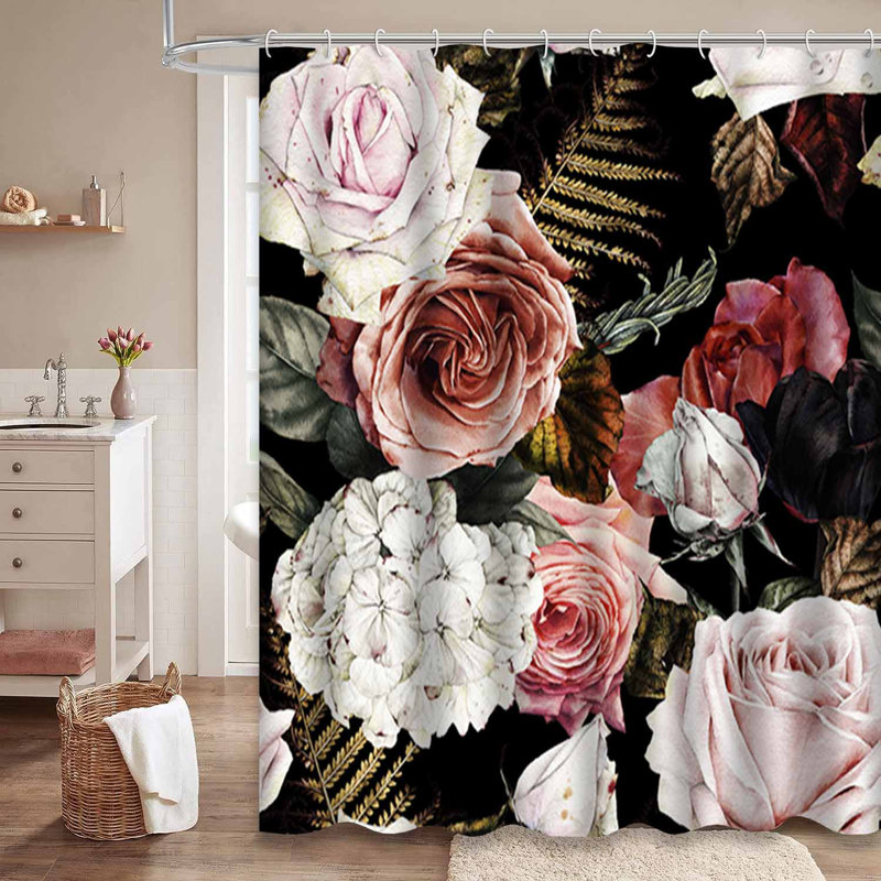 Rideau de douche sans soudure avec 12 crochets, L 72 po x l 84 po