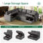 Hoelscher U Shaped Sleeper Corner Sectional Pull Out Sofa Bed With Storage Space-115950844