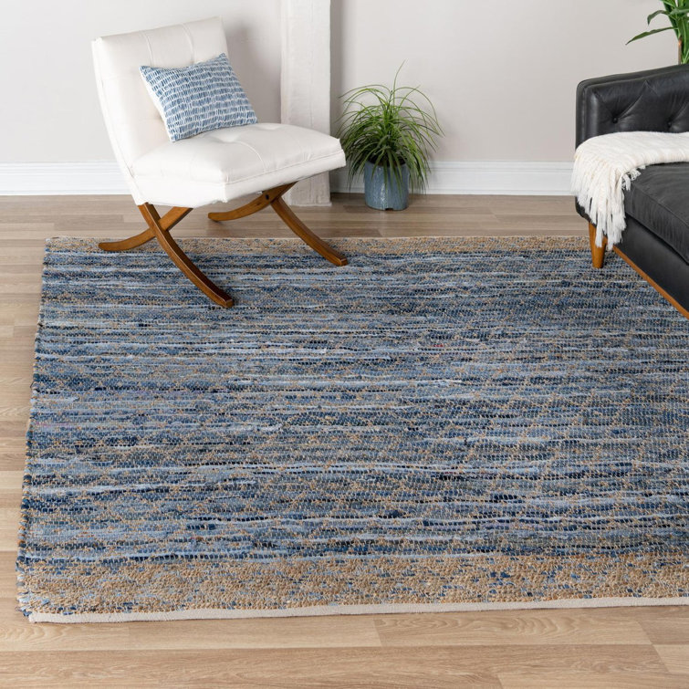 Tapis Denim Blue_Unique Loom Sand Chindi