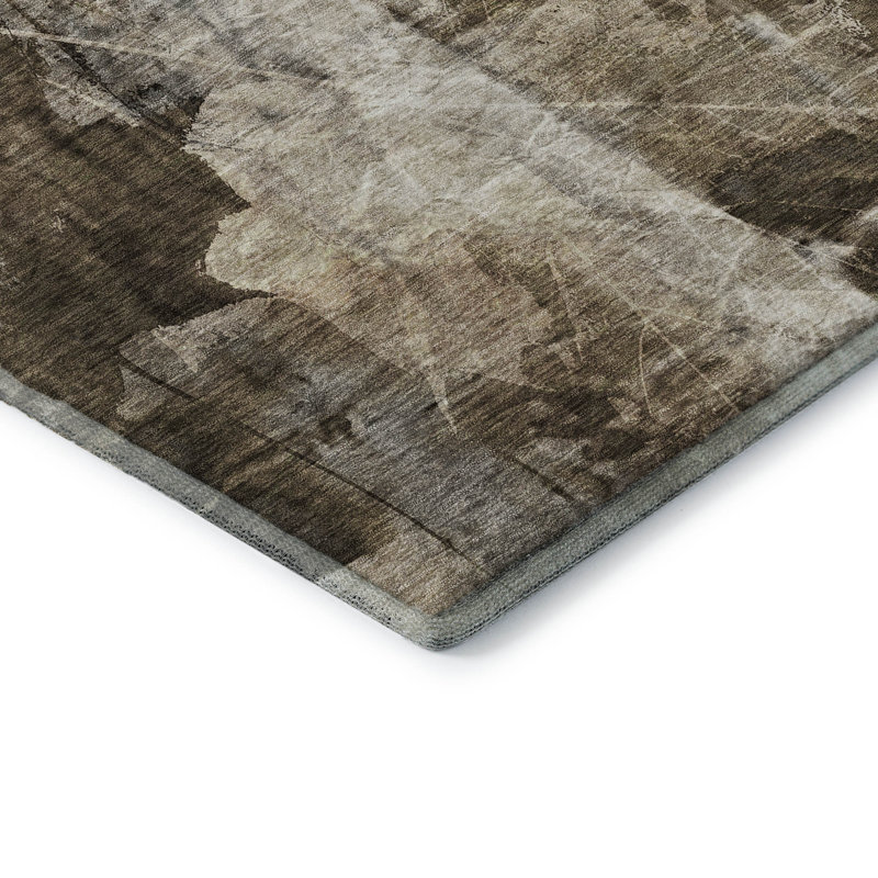Tapis taupe 2 pi 6 po x 3 pi 10 po Cerrito Premium lavable à la machine, Rectangulaire 3 pi x 5 pi