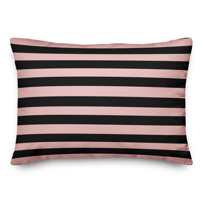 Housse de coussin rectangulaire et insert Blush and Black Stripes
