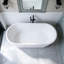 Baignoire autoportante de 160 cm (63 po) en surface solide blanche mate avec bonde