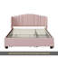 Lit plateforme tapissier avec tête de lit à oreilles, un lit gigogne simple et 2 tiroirs, aucun sommier nécessaire, tissu en lin, grand-625772435