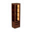 Vitrines de couleur noyer noir massif + bois manufacturé + verre trempé