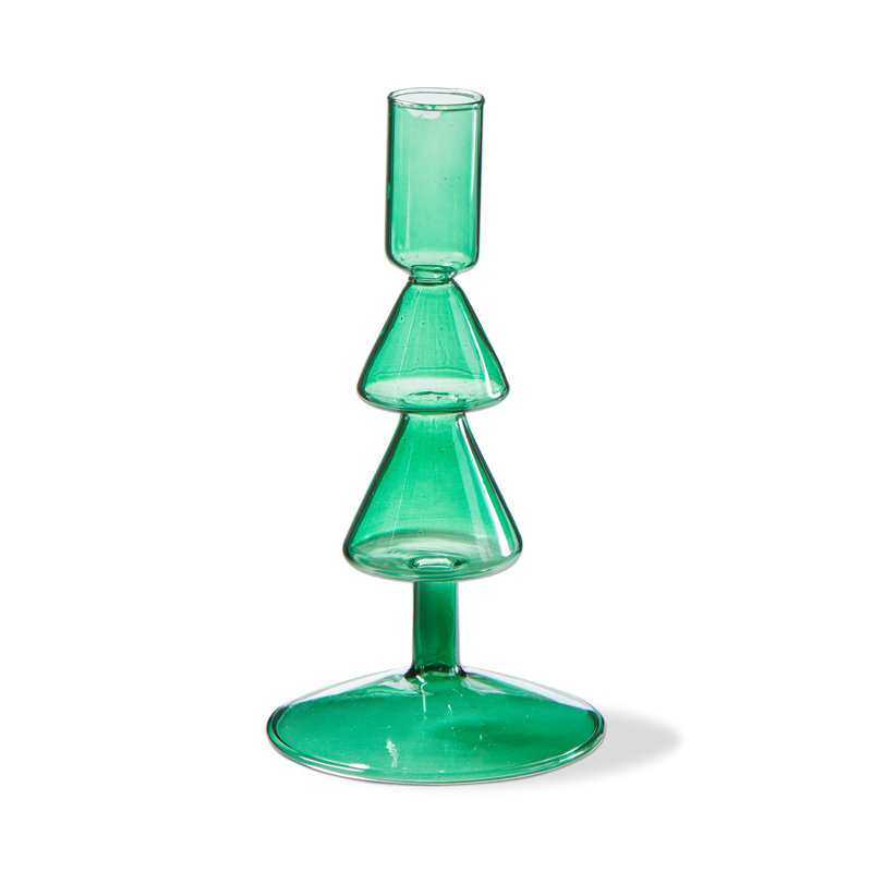 Petit porte-bougie arbre vert, H 6,7 po x l 3,5 po x P 3,5 po, Vert