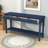 Vintage Honeycomb Wooden Console Table with Storage Drawers and Open Shelf for Entryway-40037995