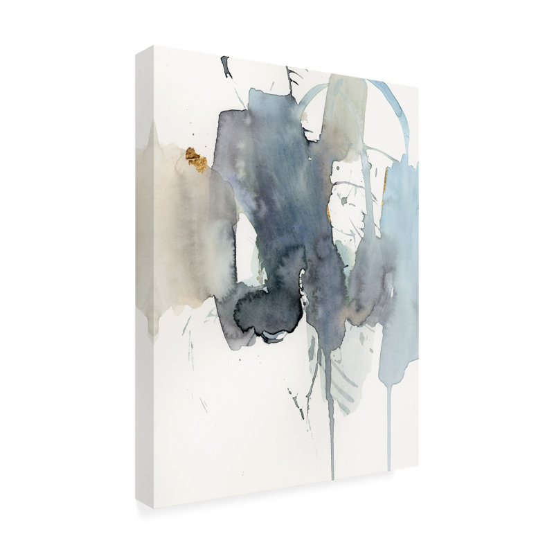 Art sur toile Victoria Barnes «Indigo Splatter II», H 47 po x l 35 po x P 2 po