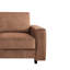 Velours côtelé brun moderne à 2 places, tissu confortable à toutes les saisons, style minimaliste, pieds noirs, décoration intérieure et de bureau pour différents espaces, tissu froissé, design, structure