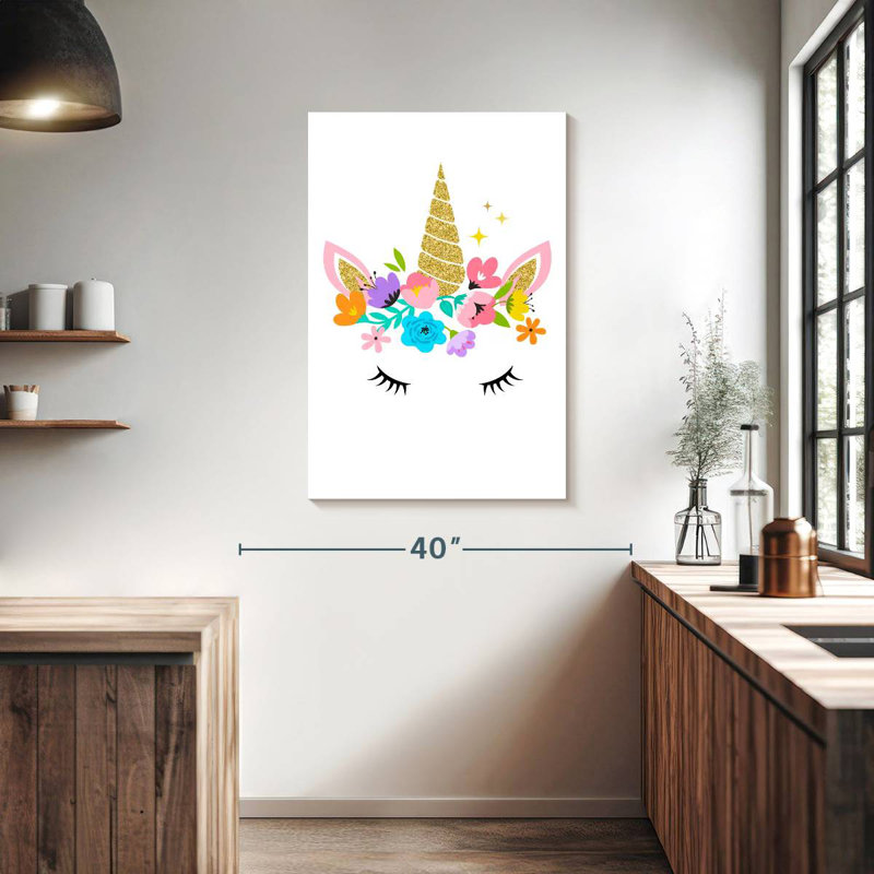 Ashelle Flower Wreath Unicorn, 39" H x 26" W