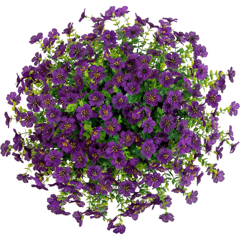 Panier de fleurs artificielles artificielles pour l'été, Mauve foncé