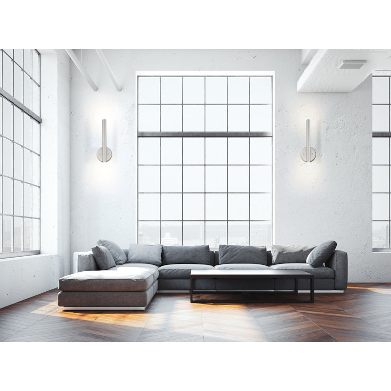 Bowning Steel LED Armed Sconce, Satin Nickel