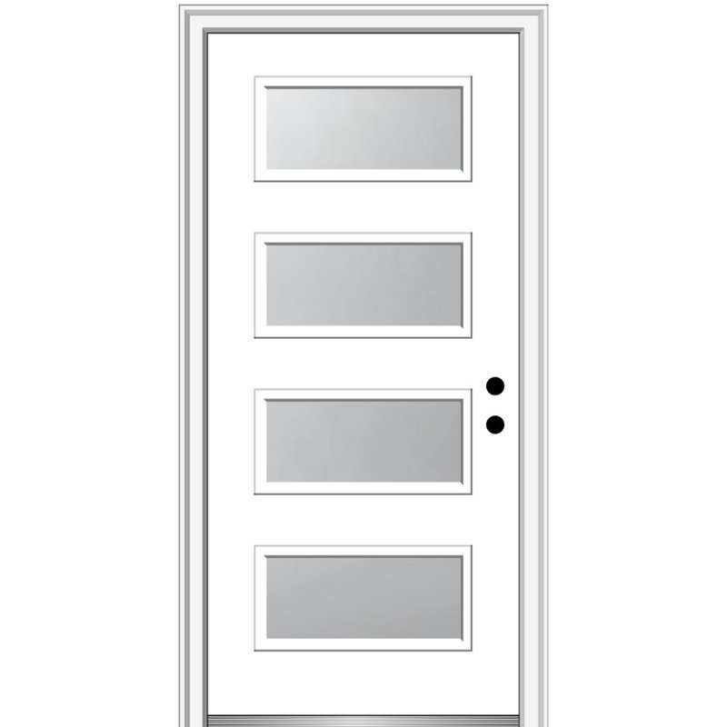 Porte d'entrée pré-suspendue en acier Spotlight, H 80 po x l 32 po x P 1,75po, S'ouvre à gauche vers l'intérieur
