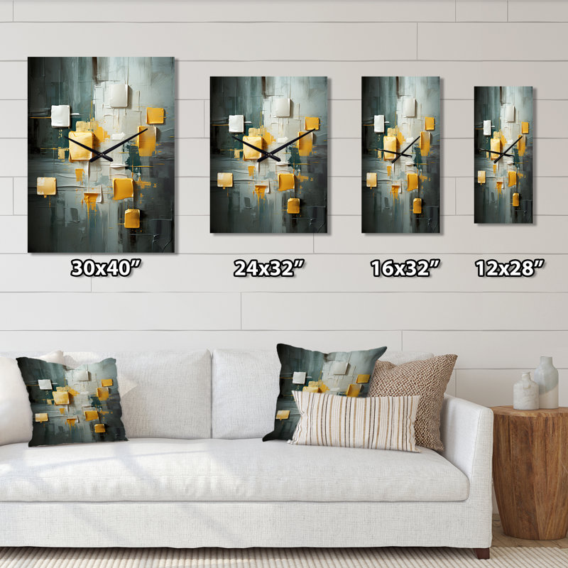 Perrone - Horloge murale peinture abstraite surdimensionnée, Petit
