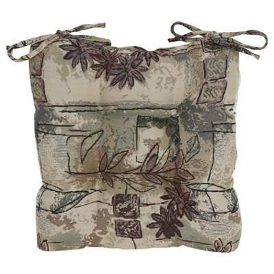 16-Inch Square Woven Tapestry Tufted Chair Cushions (Set Of 4)