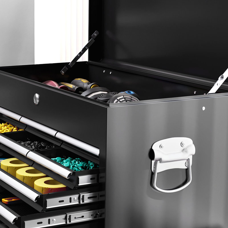 Armoire à outils verrouillable avec 14 tiroirs, Noir