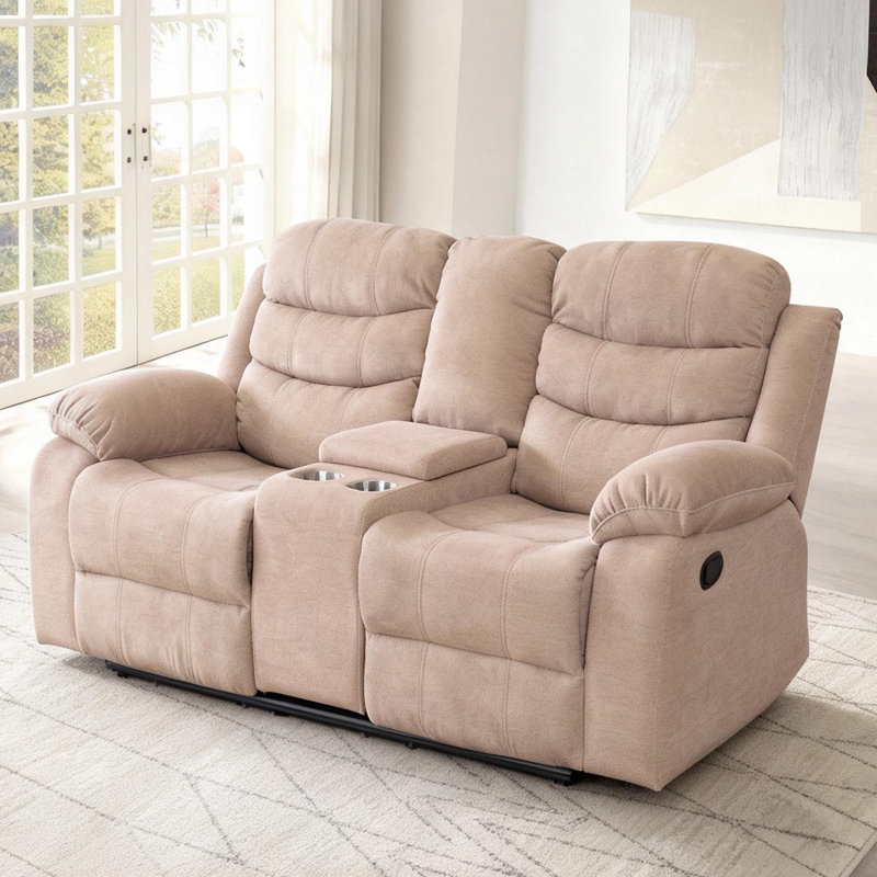 Causeuse inclinable 70,9 po Luxury, Chameau clair