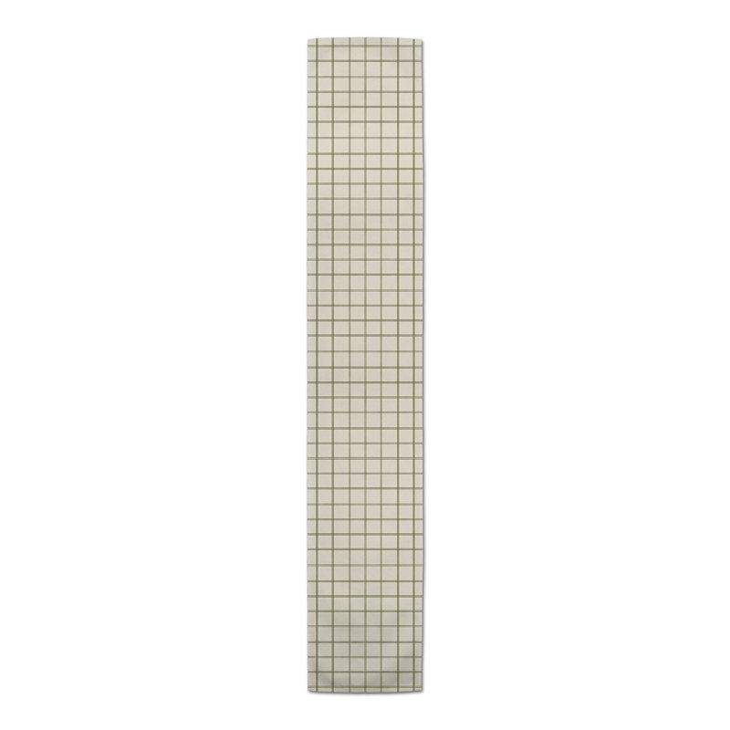 Chemin de table rouge et crème à carreaux, 72 po x 16 po, Vert / crème