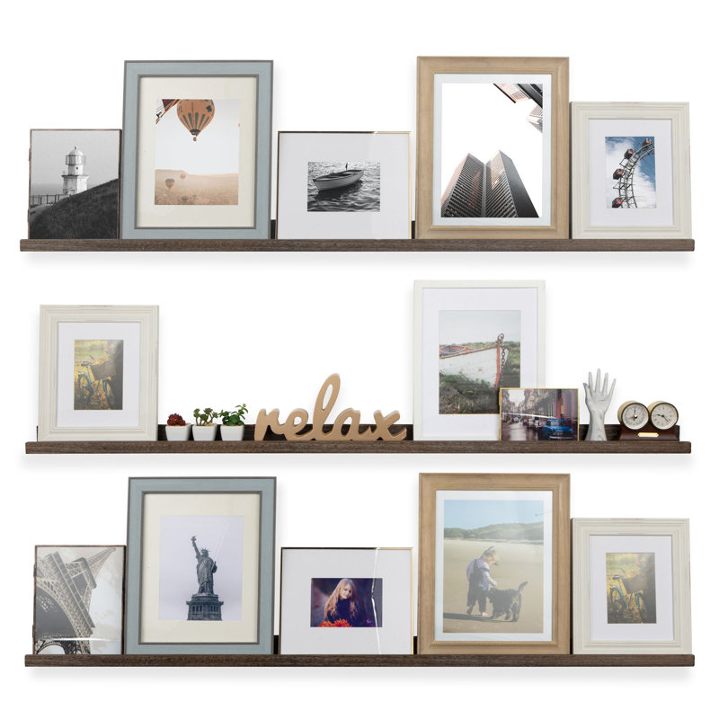 Tablette murale Laurens, Noyer, H 2 po x l 60 po x P 4 po