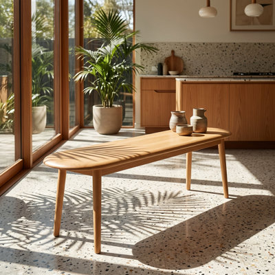Banc de salle à manger en chêne massif YESWOOD l 39,37 po x P 11,81 po x H 16,14 po
