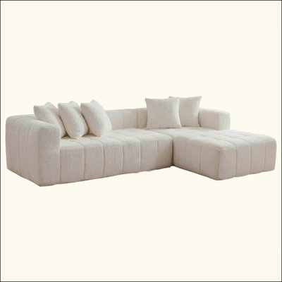 Wrought Studio™ Boneless Cloud Modular Sectional Sofa Couch With L-Shape Chaise,Modern Minimalist Upholstered Couches For Living Room Bedroom,Deep Seat Corner Couch,N
