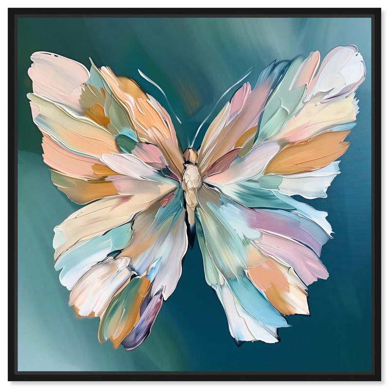 «Dreamscape Butterfly» par Art Remedy, H 31 po x l 31 po x P 1,8 po, Cadre flottant noir