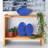 Kymya Radiant Blue Ribbed Ceramic Vase-1523837208