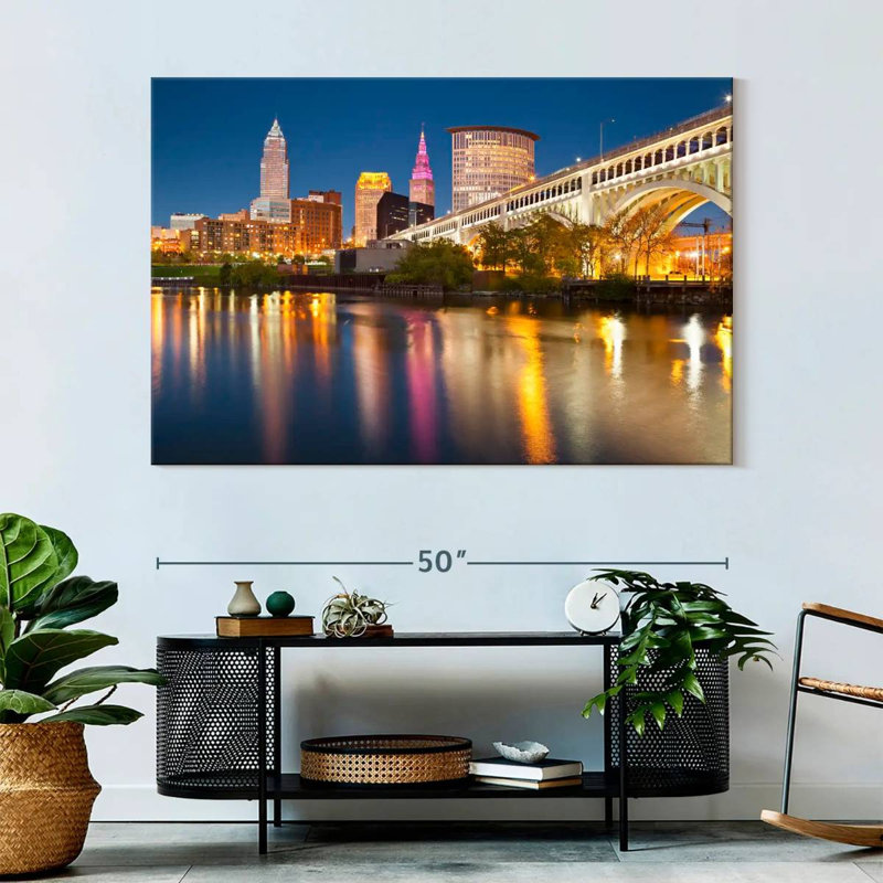 Cleveland Downtown Canvas Print, 34" H x 51" W x 1.25" D
