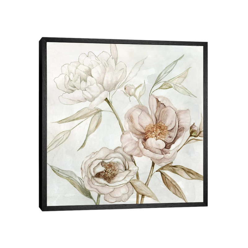 Washed Botanical I 1 Piece Wall Art on Canvas, 93.98 cm H x 93.98 cm W, Black Framed