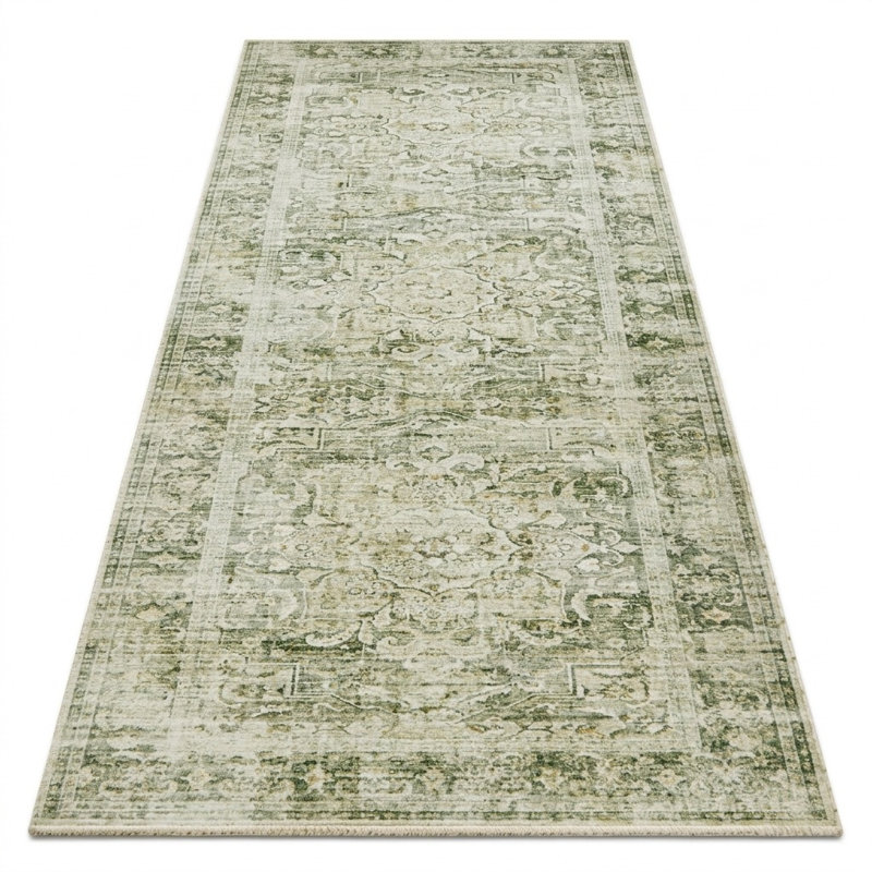 Tapis de couloir de cuisine Boho, Motif floral vert