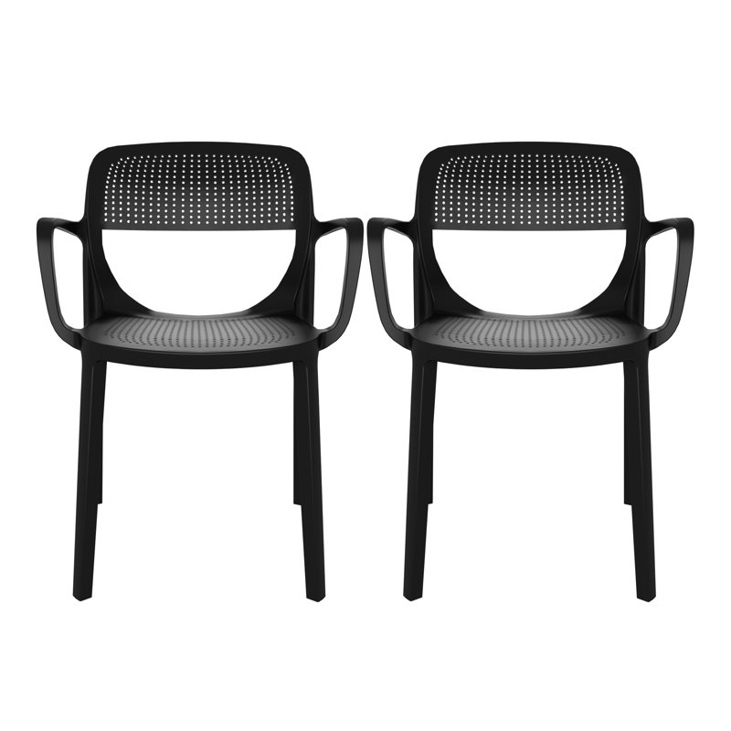 Outdoor Stacking Dining Armchair, Black